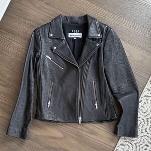 Reformation x Veda 100% Genuine Black Leather Jacket